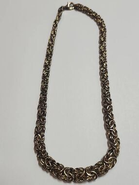Gold Over Sterling Silver Byzantine Chain Necklace 925